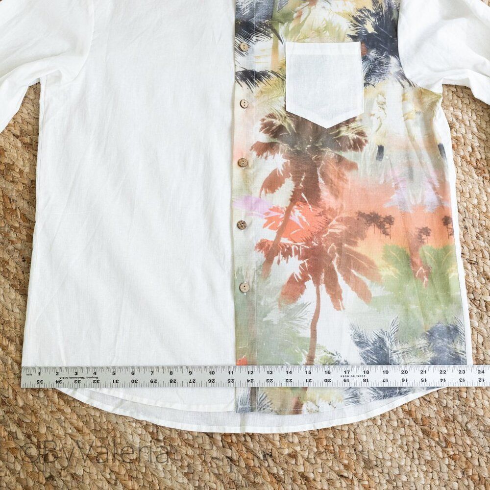 2 Hardaddy 100% Cotton Button Up M Long Sleeve Shirts Palm Tree Tropical Resort - Picture 10 of 16